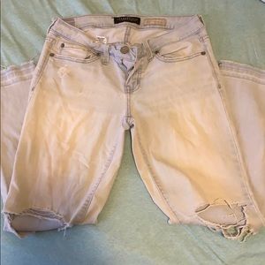 Distressed cropped jeggings